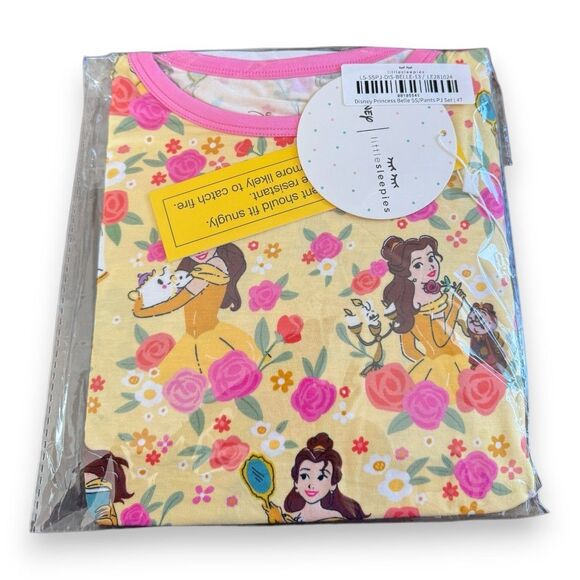 Little Sleepies Disney Princess Belle Short Sleeve Pajama Set 4T NIB - Picture 2 of 2